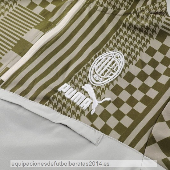 Nuevo Conjunto Completo Rompevientos AC Milan 23/24 Verde Gris Baratas